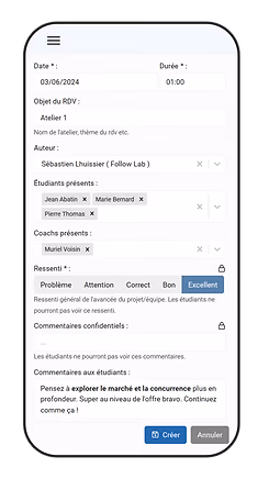 Mobile session report input