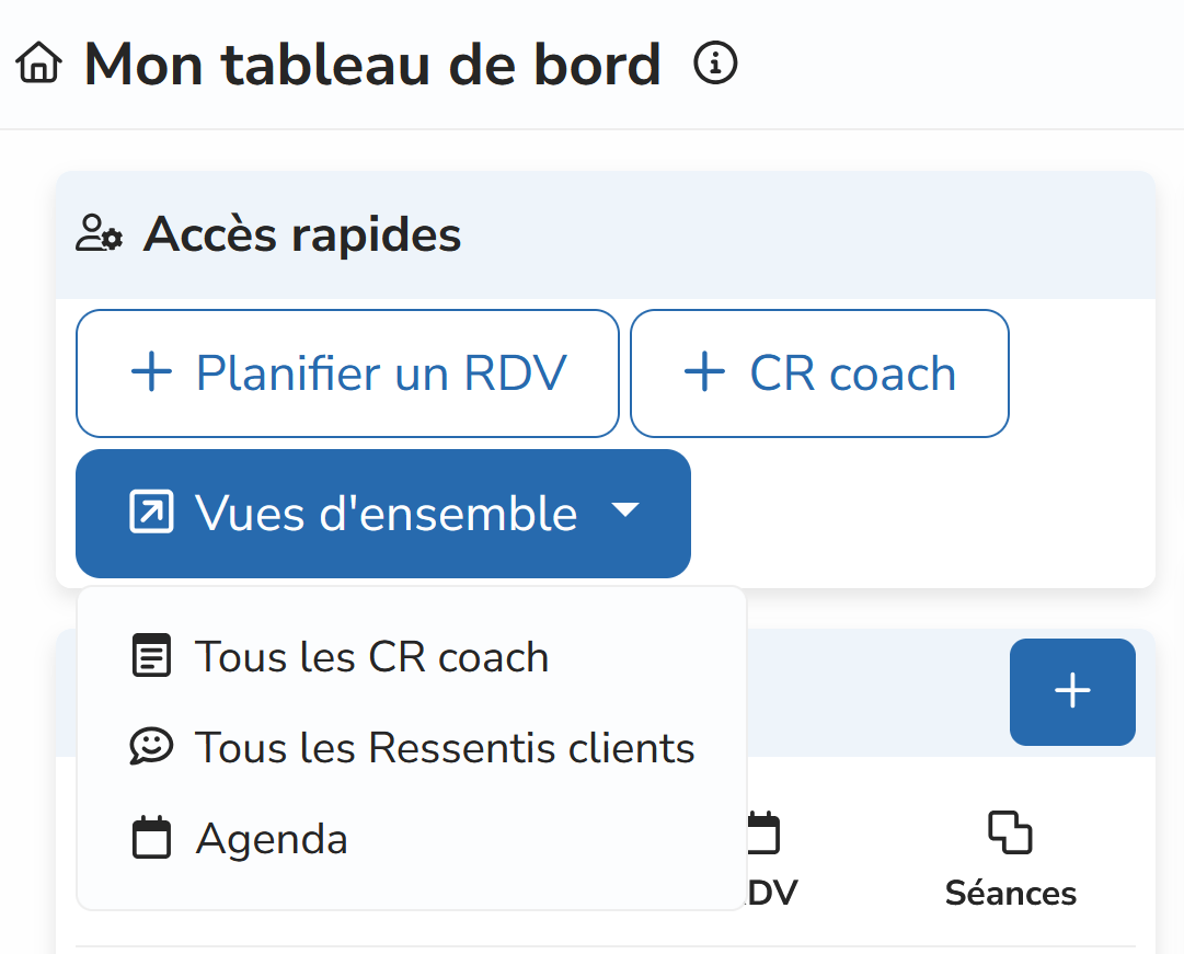 Dashboard overview tables