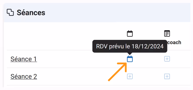 Coaching engagement space showing a scheduled appointment