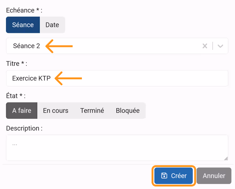 Client to-do form with due date selection