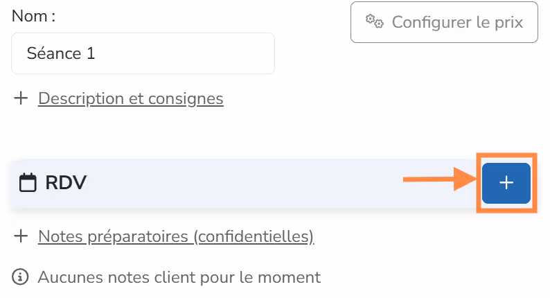 Appointments section with the add button